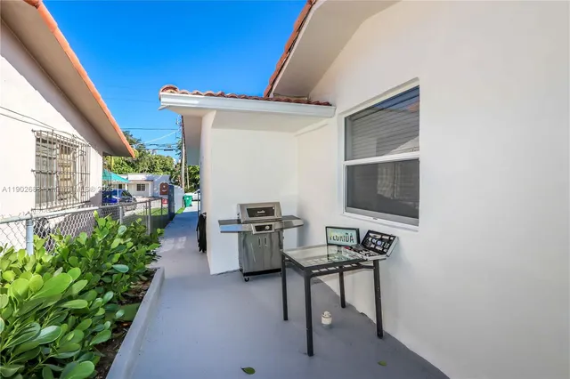 a outdoor space with a couch