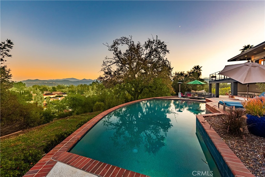 976 Ranch House Road Westlake Village, CA 91361 - Photo 34 of 42 Private pool and spa with sunset and mountain views