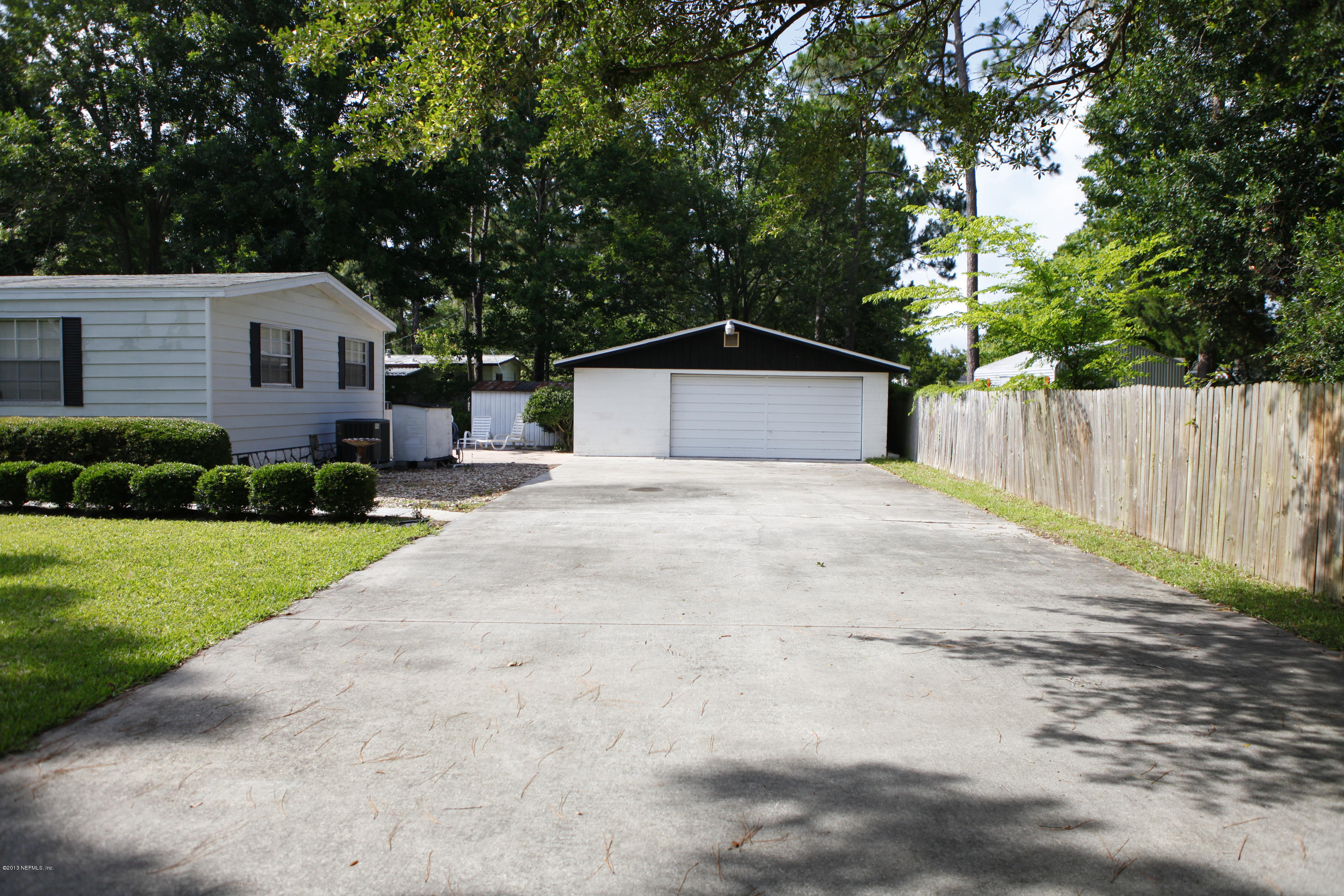 Driveway with Concrete Block Garage