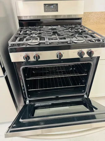 a close view of stove top oven