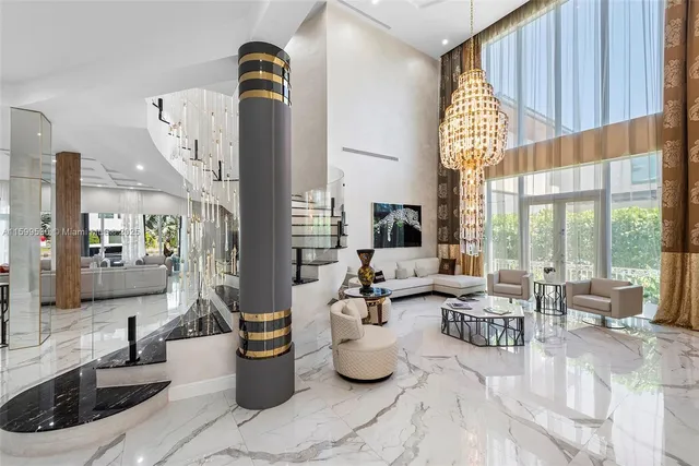 a living room with furniture