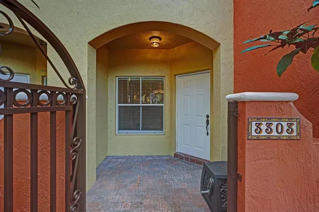 a view of front door of house