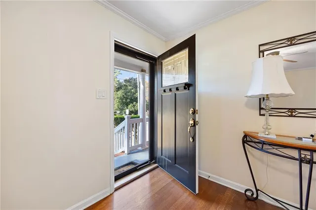 a view of a room with a wardrobe space