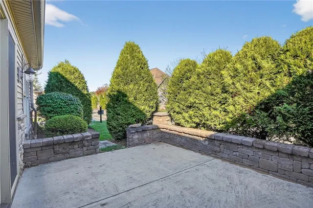a view of backyard and mountain view