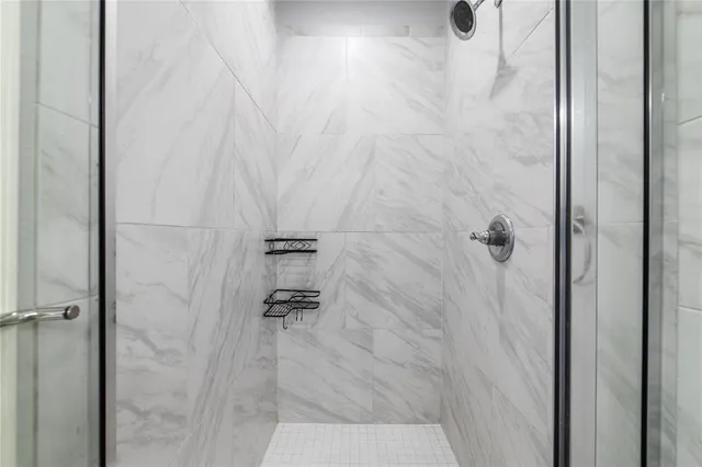 a bathroom with a shower