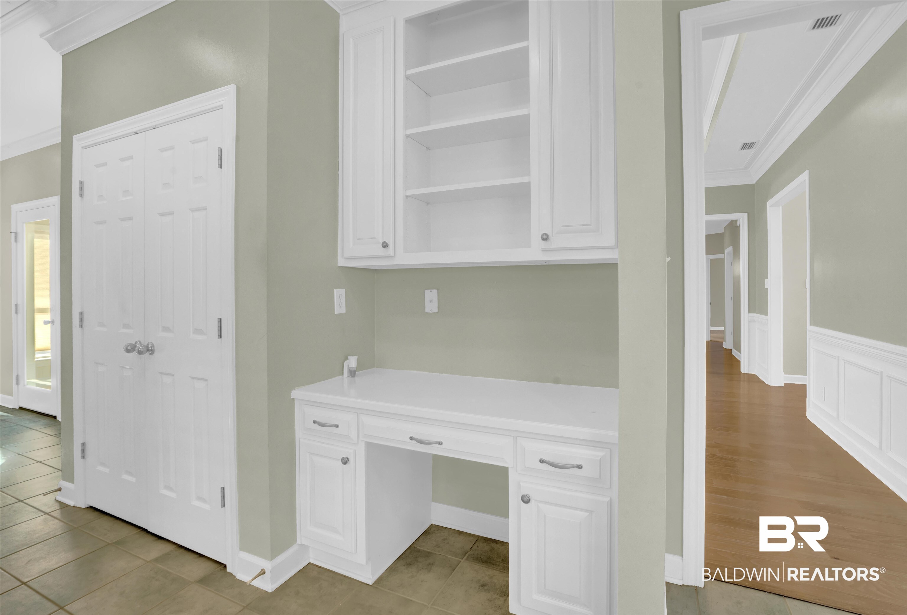 111 Beaver Dam Road Fairhope, AL 36532 - Photo 18 of 51 Unfurnished office with light tile patterned flooring and ornamental molding
