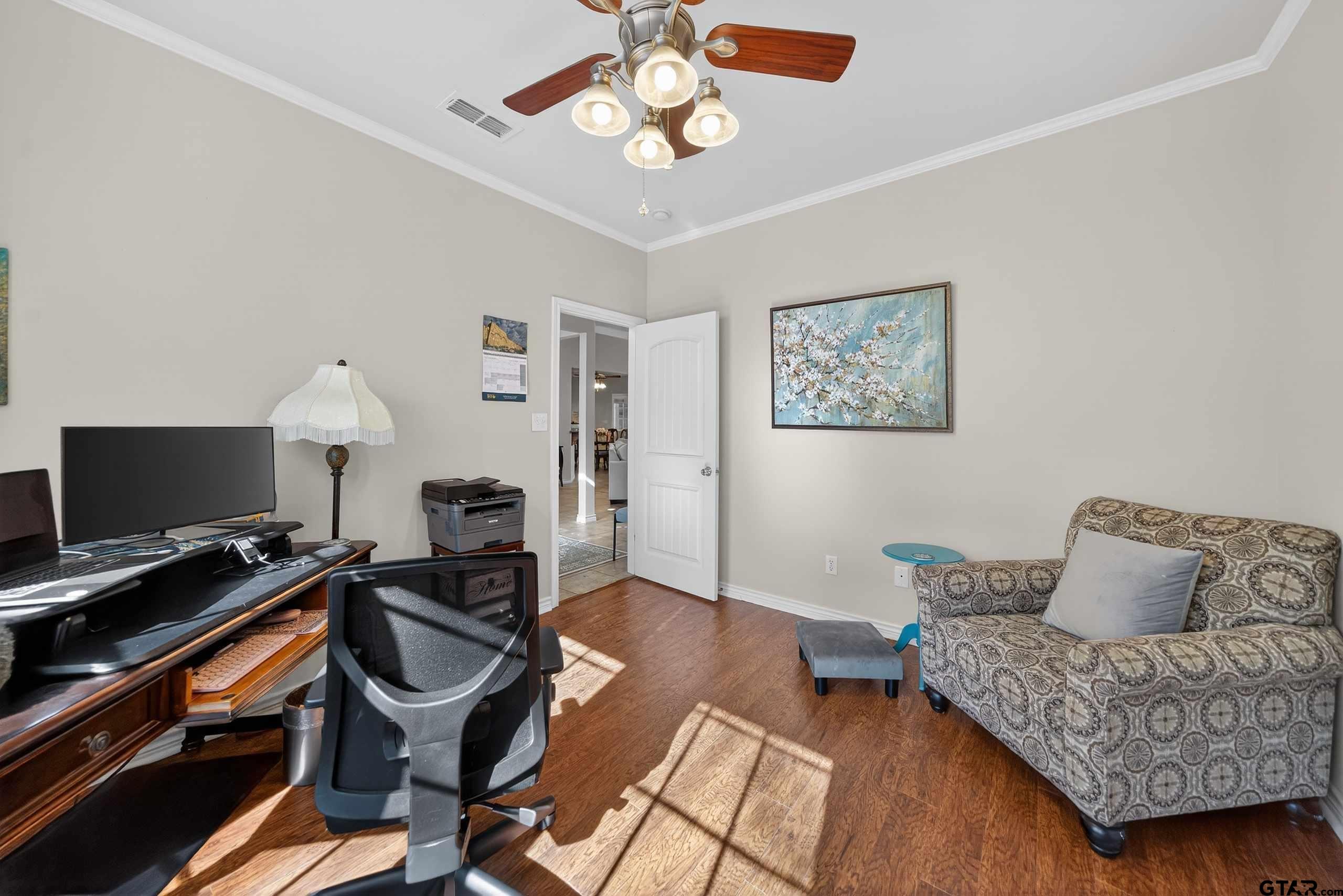 332 Highlander Heights Hideaway, TX 75771 - Photo 33 of 39 a workspace with furniture and wooden floor