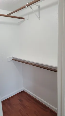 a view of small space with racks on the wall