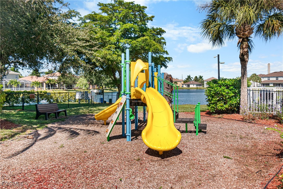 11656 Eros Road Lehigh Acres, FL 33971 - Photo 48 of 49 a view of a swimming pool with a slide and a tree