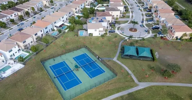 an aerial view of a house
