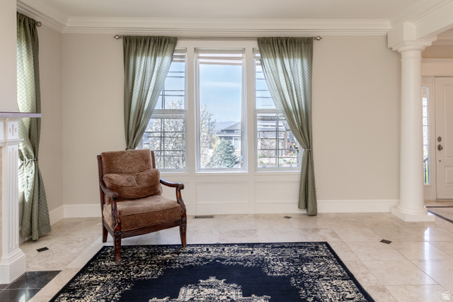 434 Cardon Ridge Drive Smithfield, UT 84335 - Photo 12 of 59 Sitting room with decorative columns and ornamental molding