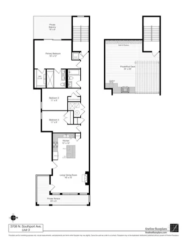 $839,800 | 3708 North Southport Avenue, Unit 3, Chicago, IL 60613