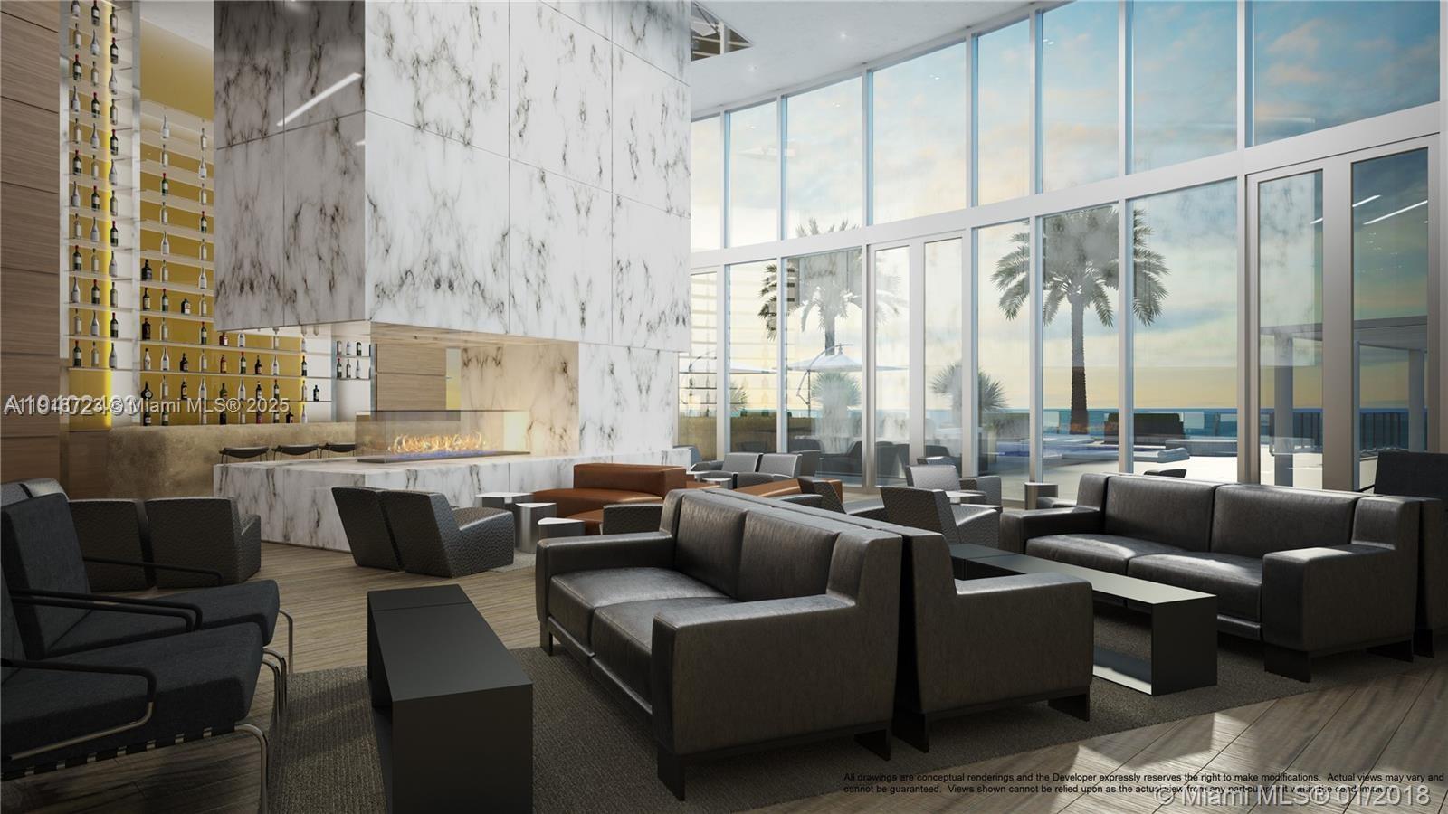 18555 Collins Avenue, Unit 4804 Sunny Isles Beach, FL 33160 - Photo 5 of 51 a living room with furniture city view and large windows