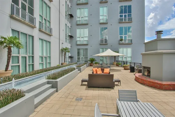a outdoor space with furniture