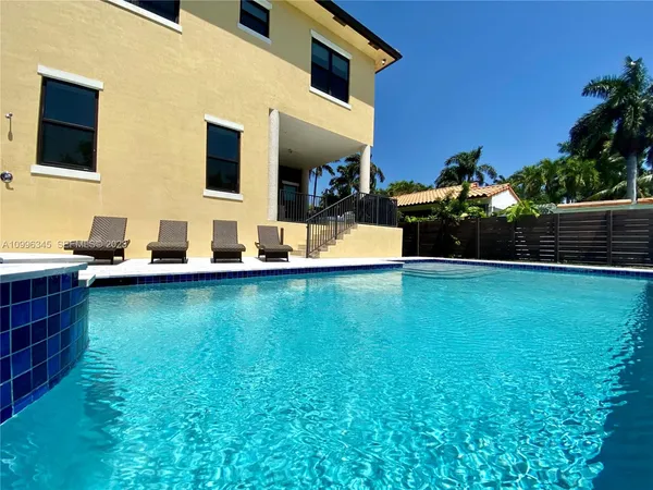 a view of a house with a swimming pool