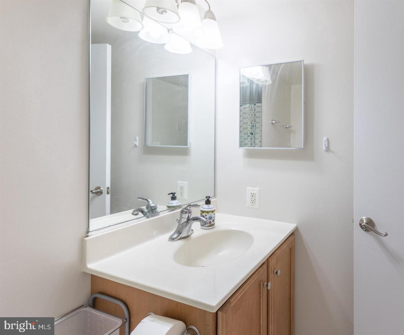 1001 North Randolph Street, Unit 811 Arlington, VA 22201 - Photo 24 of 30 a bathroom with a sink and a mirror