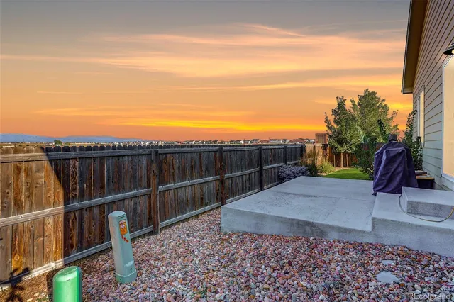 a view of a terrace with a bench