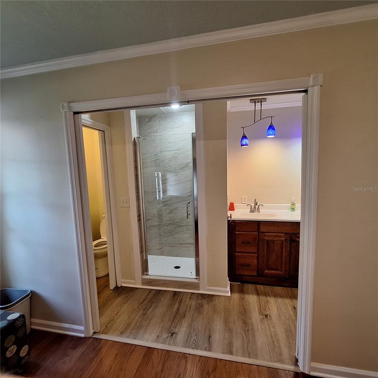 10012 Lake Louisa Road Clermont, FL 34711 - Photo 7 of 25 a view of a hallway with wooden floor and cabinet