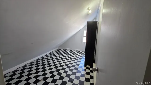 a view of a black and white wall