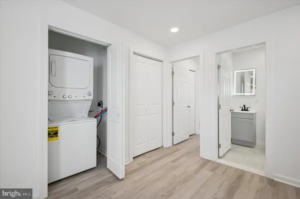 a room with a washer and dryer