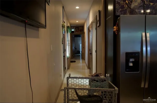 a bathroom with a mirror