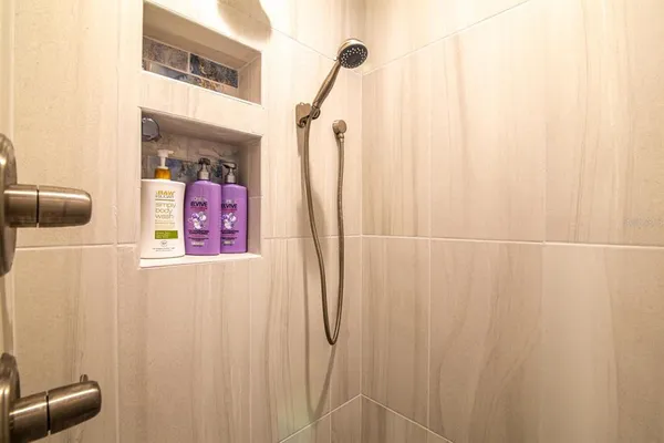 a bathroom with a shower