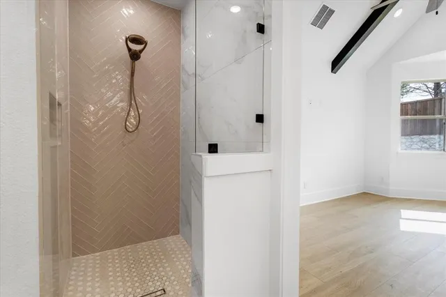 a bathroom with a shower