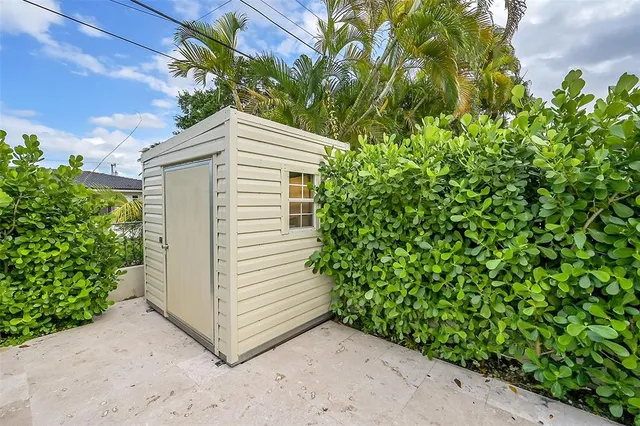 a view of a balcony with a swimming pool