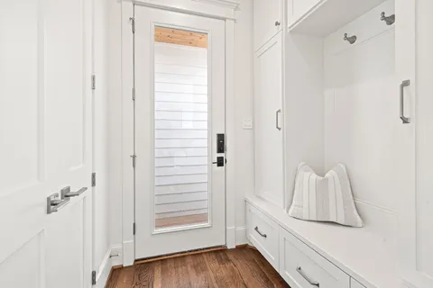 a view of a hallway with entryway