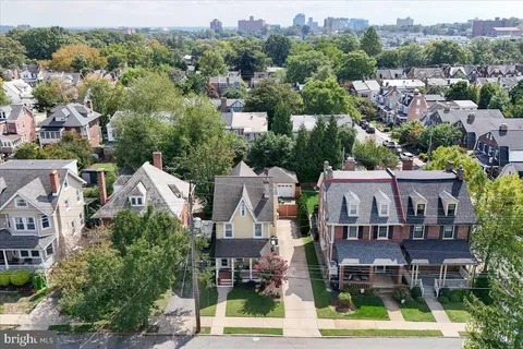 an aerial view of a city