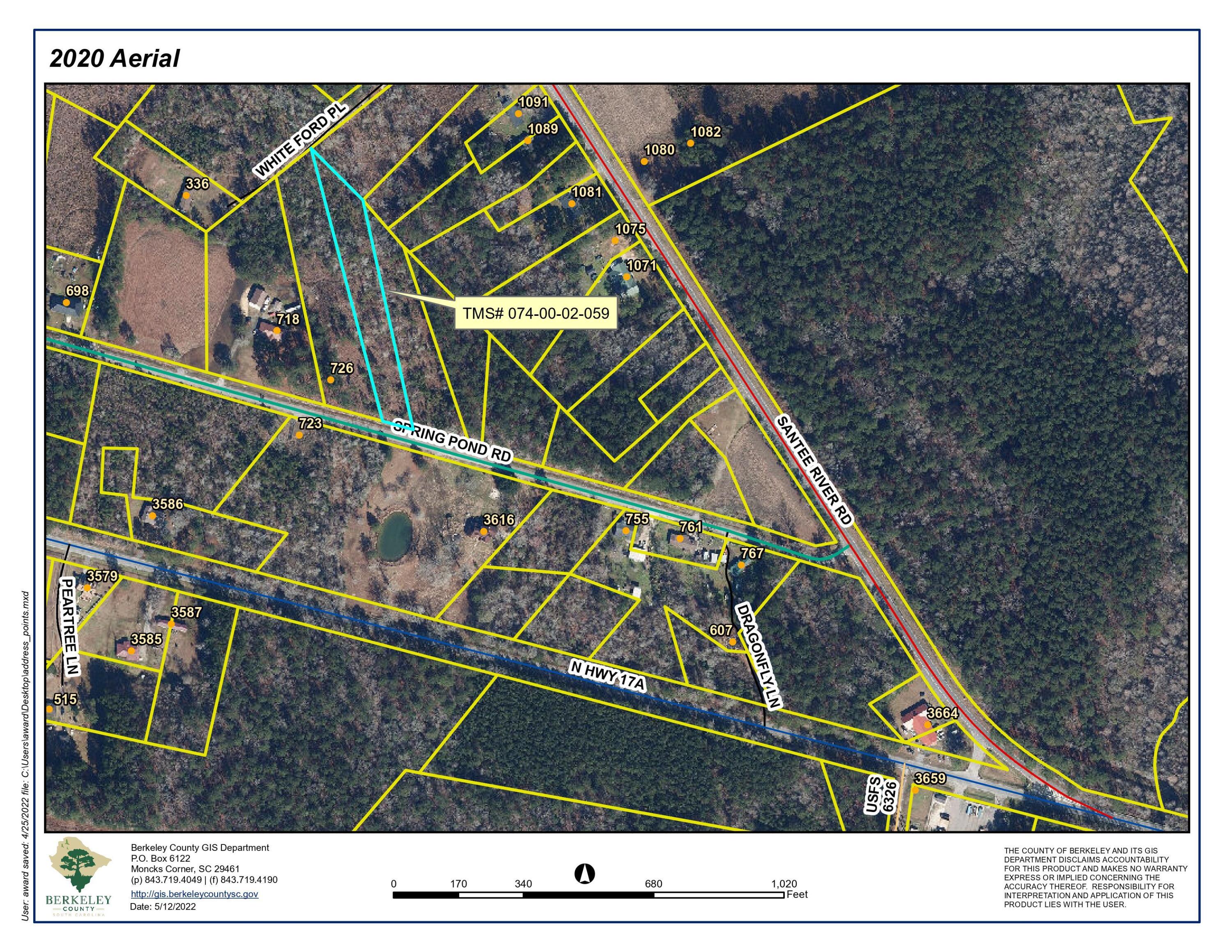 0 Spring Pond Road Bonneau, SC 29431 - Photo 3 of 20 Spring Pond Road_Map