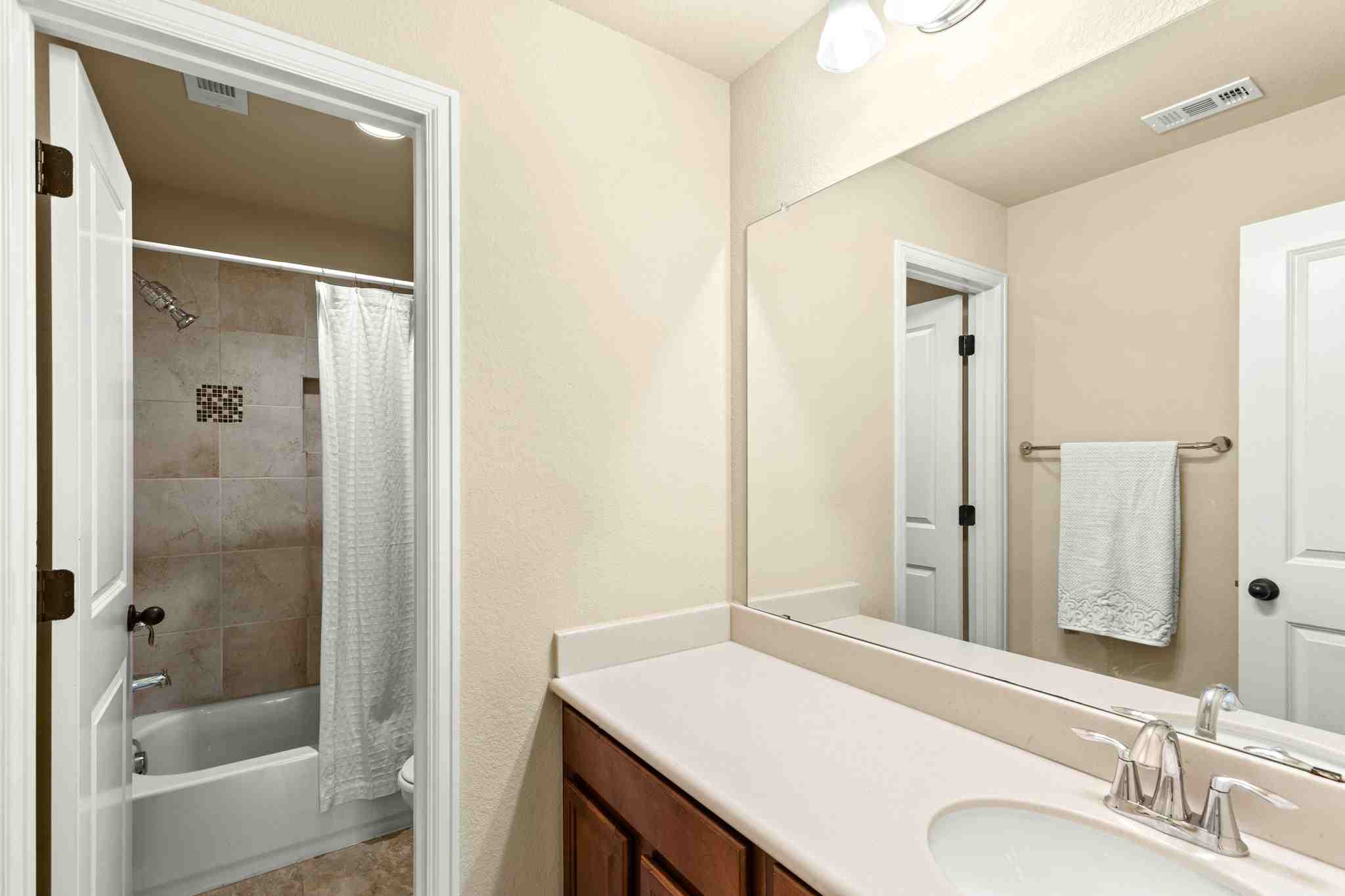 2525 Quick Fort Drive Leander, TX 78641 - Photo 28 of 39 a bathroom with a sink and a mirror