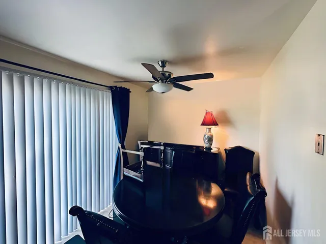 a workspace with furniture and window