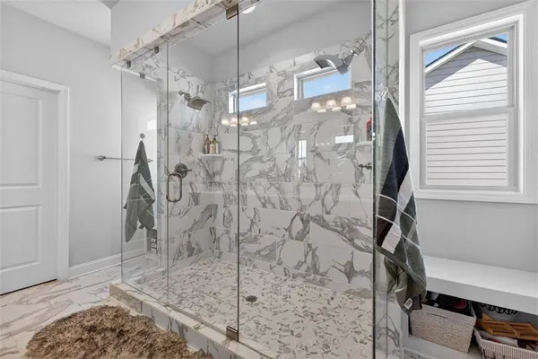 a bathroom with a shower