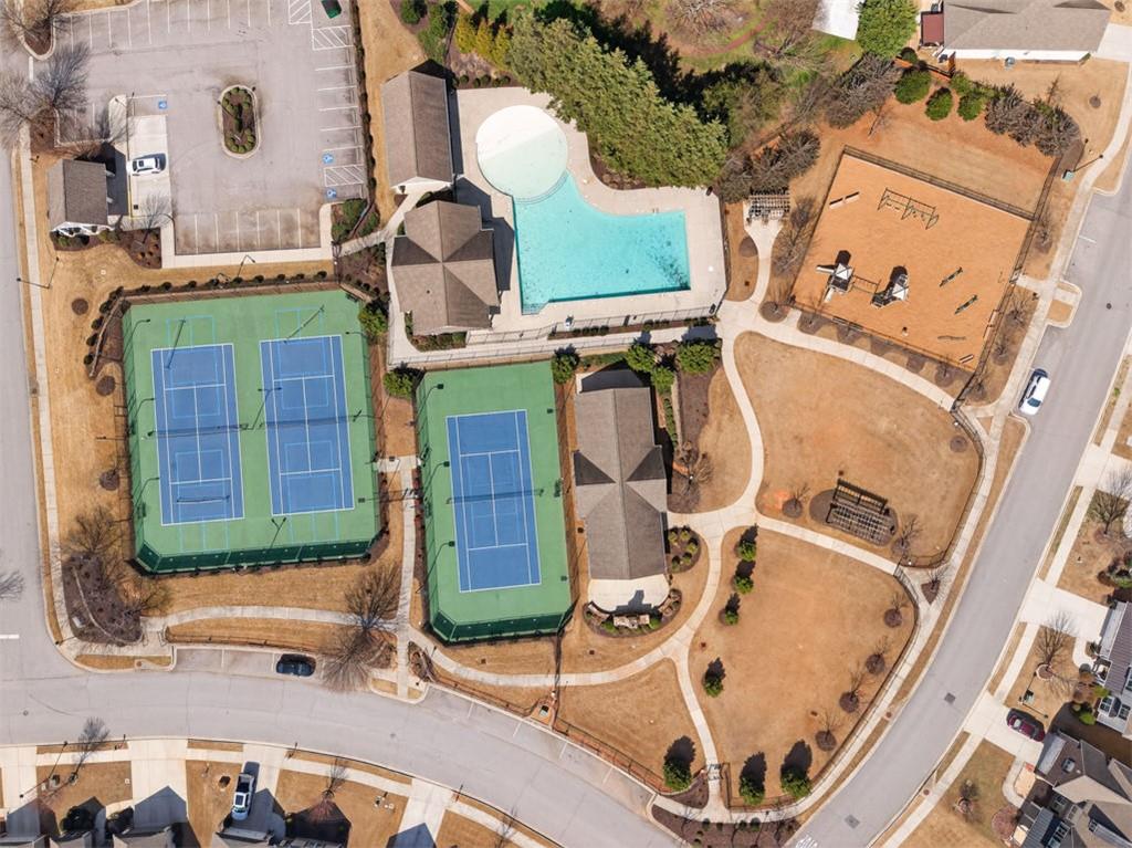 4479 Big Rock Rdg Trail Gainesville, GA 30504 - Photo 42 of 45 an aerial view of a house with a swimming pool