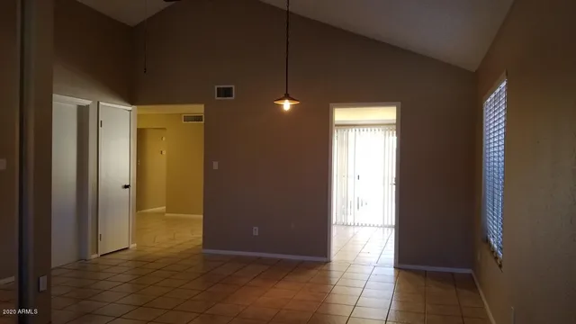 an empty room with a window