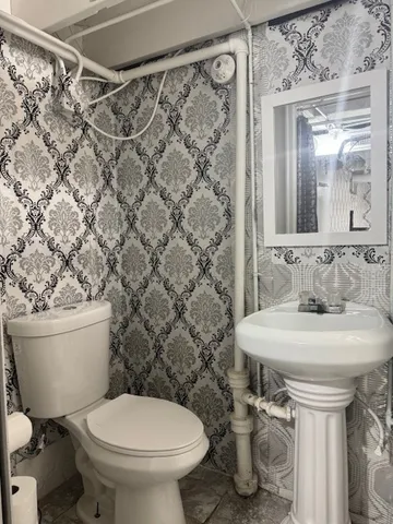 a bathroom with a sink and a toilet