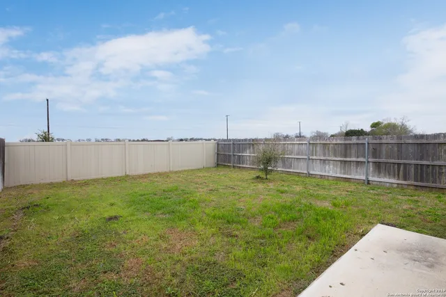 a view of a backyard