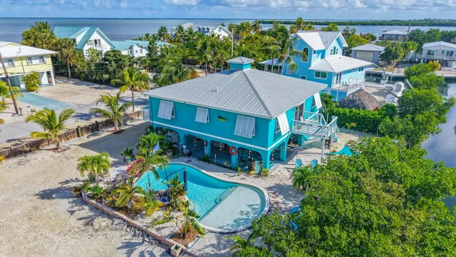 an aerial view of a house