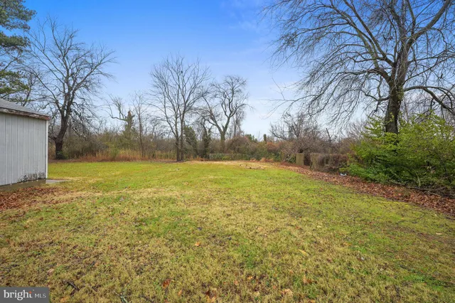 a view of yard with swimming pool and green space