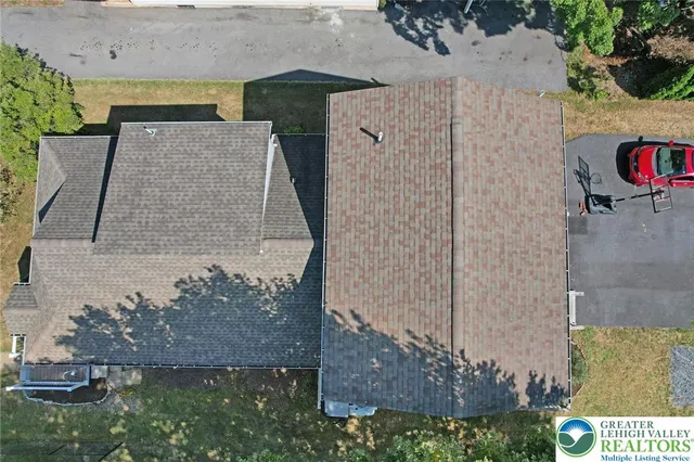 an aerial view of a house