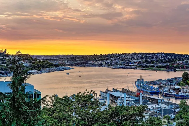 a view of lake and mountain