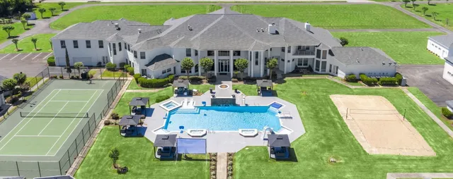 an aerial view of a house