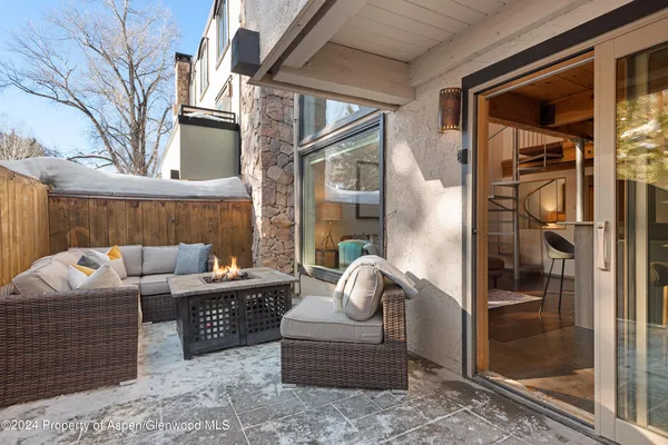 a outdoor space view with a sitting space