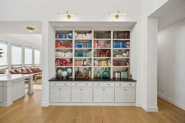 a view of a kitchen from the hallway