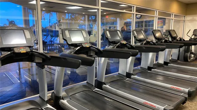 a room with gym equipment