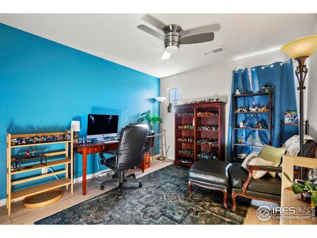 a workspace with furniture