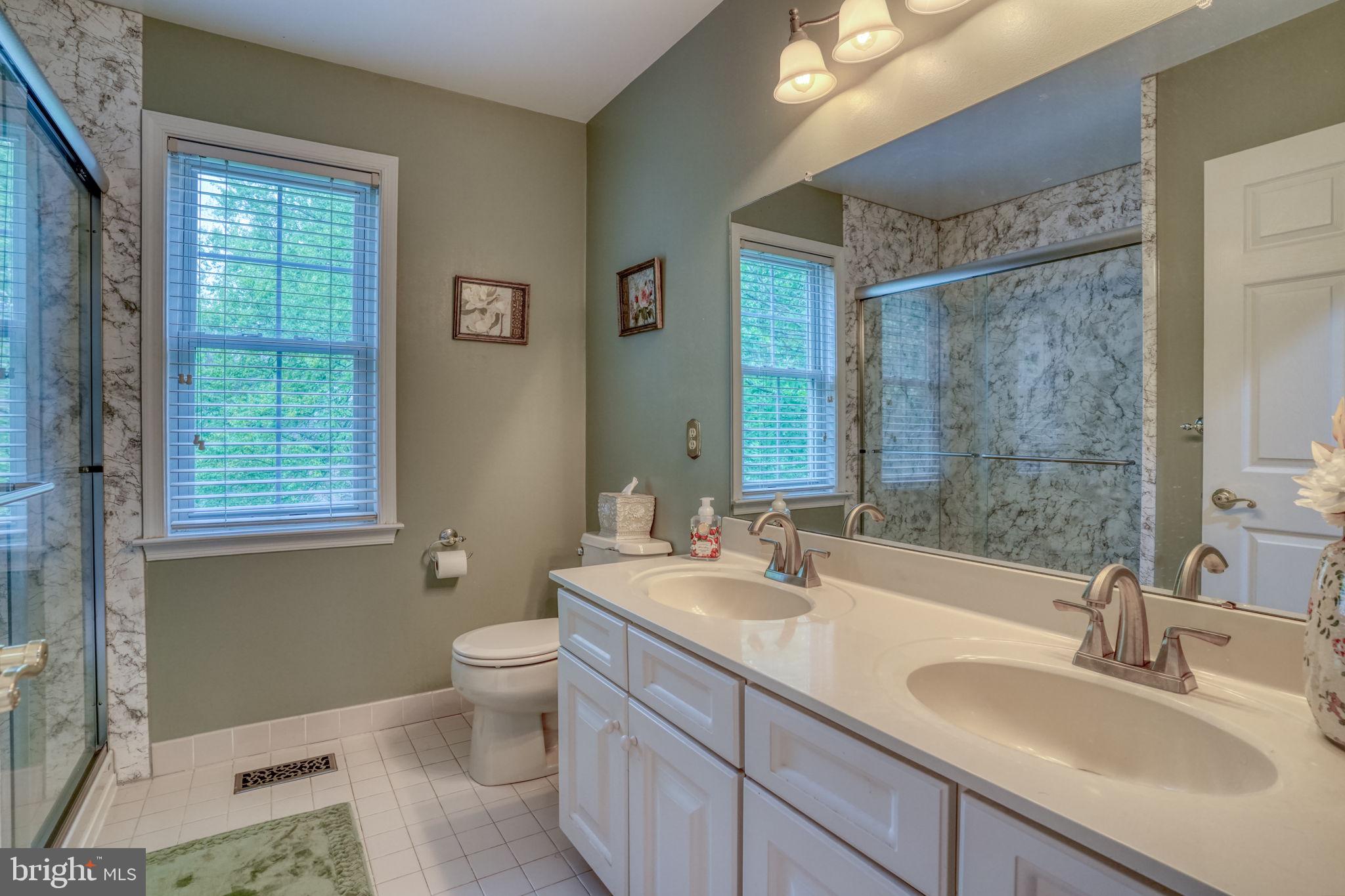 357 Willits Way Garnet Valley, PA 19060 - Photo 41 of 63 a bathroom with a double vanity sink toilet and a mirror