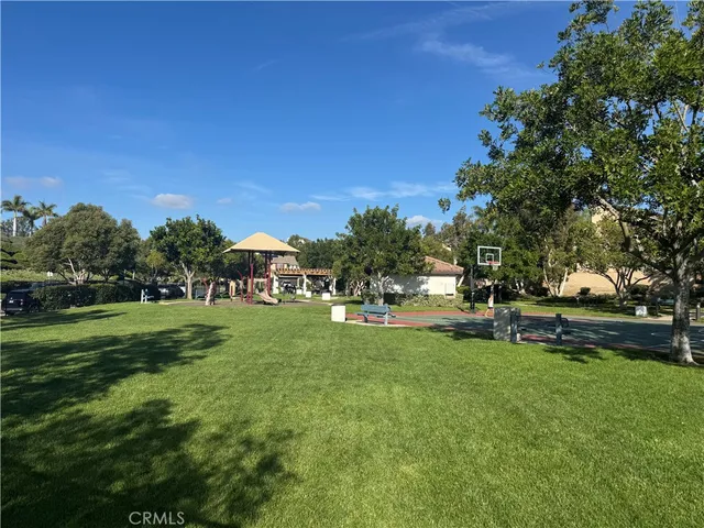 a view of a yard with an outdoor space