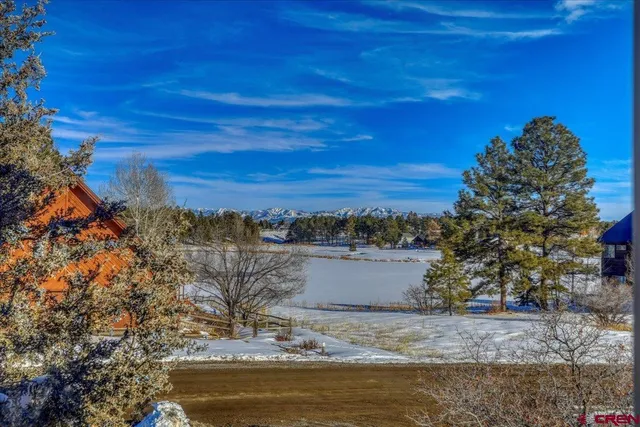 a front view of a house with a yard wooden fence and a large tree